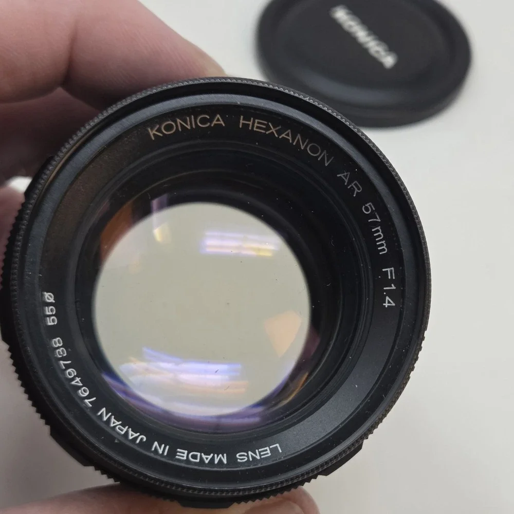Konica Hexanon AR 57mm f/1.4 Lens Konica AR Mount Camera Lens Japan w/ Cap